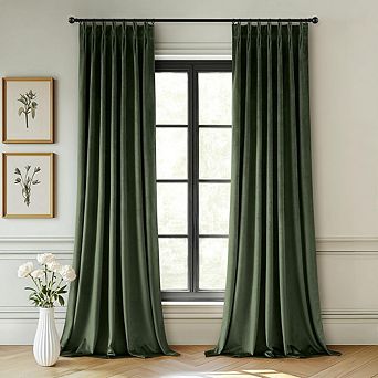 Velvet Blackout Curtains, Thermal Pinch Pleat Window Drapes