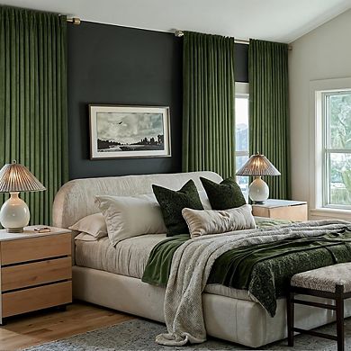 Velvet Blackout Curtains, Thermal Pinch Pleat Window Drapes