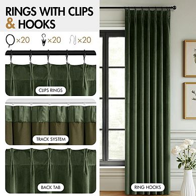 Velvet Blackout Curtains, Thermal Pinch Pleat Window Drapes