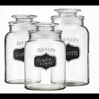 Glass Canister Set with Airtight Lids & Labels, Food Storage Jars