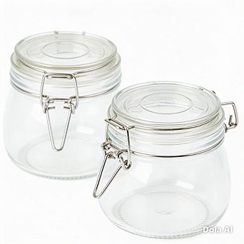 Glass Storage Jar Set with Airtight Lids, Wide Mouth Food Canisters