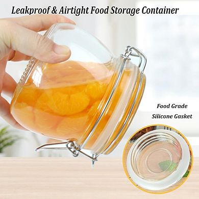 Glass Storage Jar Set with Airtight Lids, Wide Mouth Food Canisters
