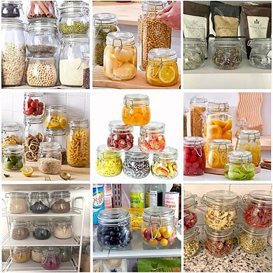 Glass Storage Jar Set with Airtight Lids, Wide Mouth Food Canisters
