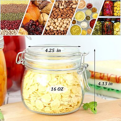 Glass Storage Jar Set with Airtight Lids, Wide Mouth Food Canisters