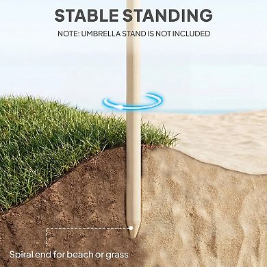 Aoolive Adjustable Outdoor Hawaiian Style Umbrella, Faux-Straw Designed Beach Parasol, No Base