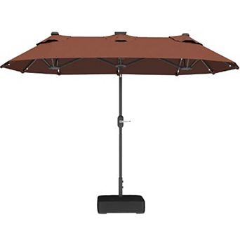 Aoolive Outdoor 9.8 FT Decagon Large Umbrella with Crank, Patio Sunshade with Sandbag Base