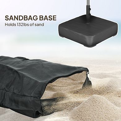 Aoolive Outdoor 9.8 FT Decagon Large Umbrella with Crank, Patio Sunshade with Sandbag Base