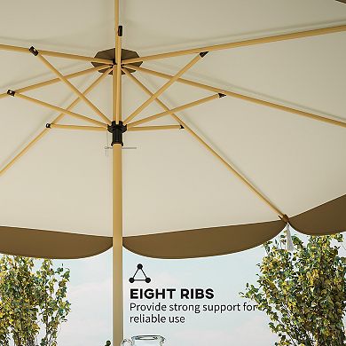 Aoolive 8.7 FT Outdoor 2-Tier Vented Umbrella, 2-Section Design Patio Sunshade with No Base