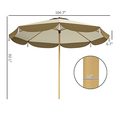 Aoolive 8.7 FT Outdoor 2-Tier Vented Umbrella, 2-Section Design Patio Sunshade with No Base