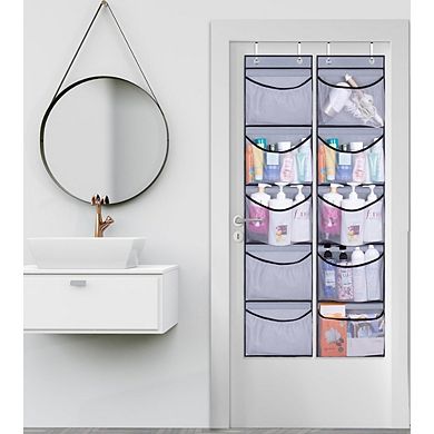 Over Door Hanging Organizer with 5 Pockets for Closet Storage set of 2