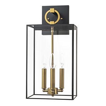 C Cattleya 3-Light Dark Bronze Finish Brass Outdoor Wall Lantern with E12 Base Socket