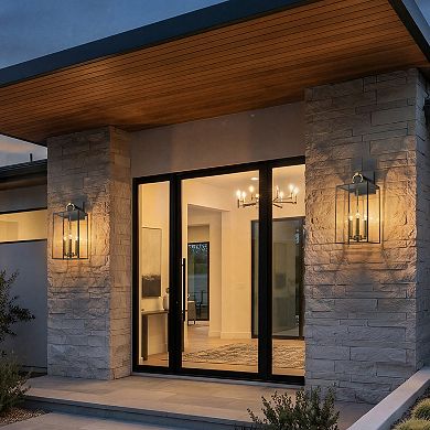 C Cattleya 3-Light Dark Bronze Finish Brass Outdoor Wall Lantern with E12 Base Socket