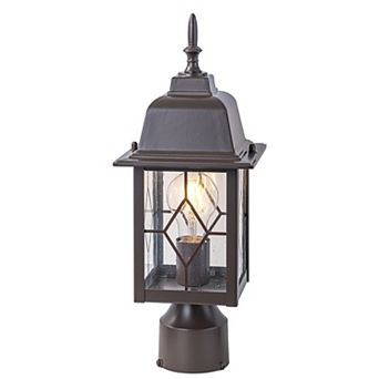 C Cattleya 16-Inch Oil-Rubbed Bronze Outdoor Post Light with Seeded Glass