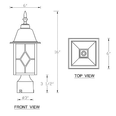 C Cattleya 16-Inch Oil-Rubbed Bronze Outdoor Post Light with Seeded Glass