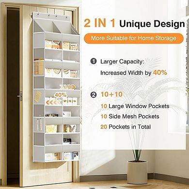Over Door 5-Tier Organizer with 20 Pockets Heavy Duty Storage