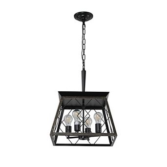 Farmhouse Chandelier 4-Light Vintage Antique Chandeliers Light Fixture,Golden Black (No Bulbs)