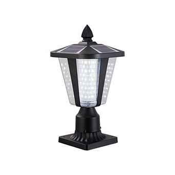 15" H Solar Powered Outdoor Lantern, Modern Garden Light with LED