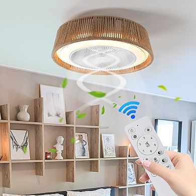 21" Ceiling Fan Light, Silent Remote Control with Timing Function, Adjustable Color Temperature