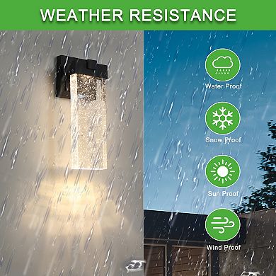 2 Pieces Outdoor Waterproof Transparent LED Crystal Wall Lamp