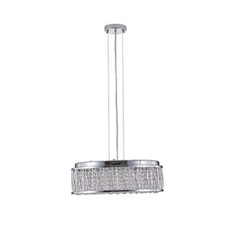 Crystal Chandelier 19" Round Ceiling Light Flush Mount Ceiling Light Fixture (Bulb Not Included)