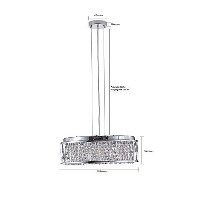 Crystal Chandelier 19" Round Ceiling Light Flush Mount Ceiling Light Fixture (Bulb Not Included)