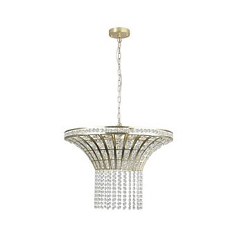 8-Light 23.6" Wide Crystal Waterfall Chandelier (Bulb Not Included)