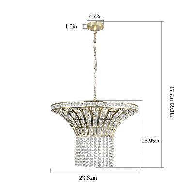 8-Light 23.6" Wide Crystal Waterfall Chandelier (Bulb Not Included)
