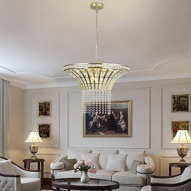 8-Light 23.6" Wide Crystal Waterfall Chandelier (Bulb Not Included)