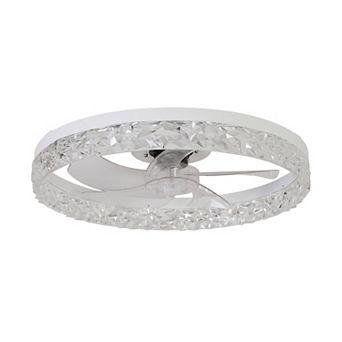 Acrylic Ceiling Fan Light with Remote Control, Dimmable LED Chandelier, 6-Speed Adjustable