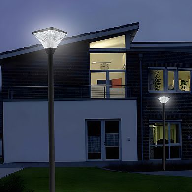15" Black Outdoor Post Light, LED with Remote Control, Dimmable, Timer Function