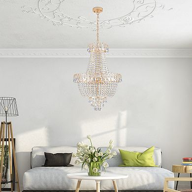 Gold Crystal Chandeliers, Large Contemporary Luxury Ceiling Lighting (Without Bulb)