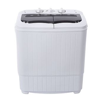 Portable Twin Tub Washing Machine-14.3 lbs Compact Mini Washer and Spinner with Drain Pump