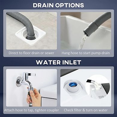 Portable Full-Automatic Washing Machine 9.9 lbs Compact Washer with Stainless Steel Tub