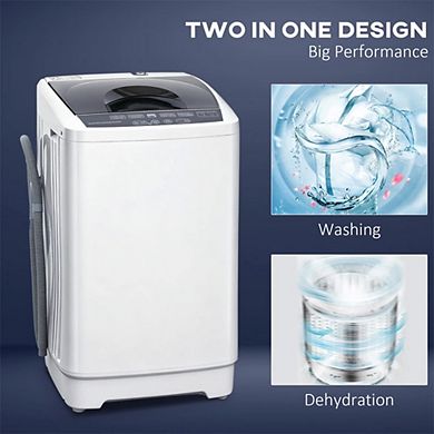 Portable Full-Automatic Washing Machine 9.9 lbs Compact Washer with Stainless Steel Tub