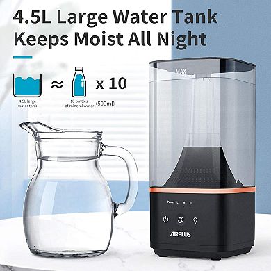 AIRPLUS Humidifier - 4L Top Fill Cool Mist Humidifier for Bedroom