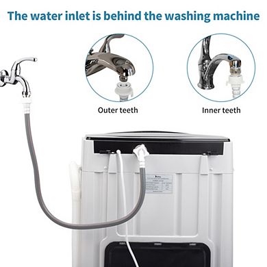 Portable Full-Automatic Washing Machine 17.6 lbs Compact Compact Laundry Washer