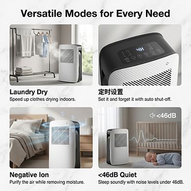 AIRPLUS 32 Pint Dehumidifier-Portable Dehumidifier with Laundry Mode,Dehumidifier for bedroom