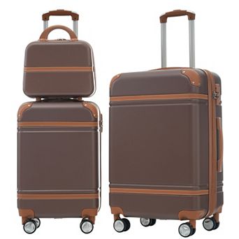 Hardshell Luggage 3 pc Set, 20" 24" with Cosmetic Case, TSA Lock for Air Travel