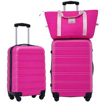 Hardshell Luggage 2 pc Set with Duffel Bag - 20" 24" Lightweight Spinner Suitcase