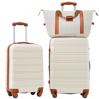 Hardshell Luggage 2 pc Set with Duffel Bag - 20" 24" Lightweight Spinner Suitcase