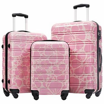 Hardshell Luggage 3 pc Set Spinner with TSA Lock for Travel