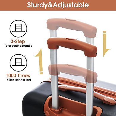 Rigid Travel Suitcase 2pc Set, 20" 28" Spinner Wheels Combination Lock