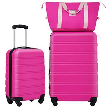 Rigid Travel Suitcase 2 pc Set, 20" 28" Spinner Wheels Combination Lock