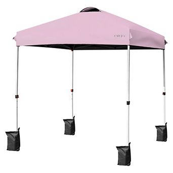 Costway 6.6' x 6.6' Pop Up Canopy Tent Instant Sun Shade Adjustable Roller Bag