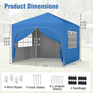 Costway 10 X 10 FT Pop up Canopy Tent Outdoor Easy Setup Sunshade with Wheeled Bag