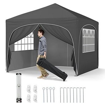 Costway 10 X 10 FT Pop up Canopy Tent Outdoor Easy Setup Sunshade with Wheeled Bag