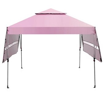 Costway 10' x 17.6' Outdoor Instant Pop-up Canopy Tent Dual Half Awnings Adjust Patio
