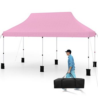Costway 10 x 20 FT Pop-up Canopy UPF50+ Sun Protection Tent with Carrying Bag