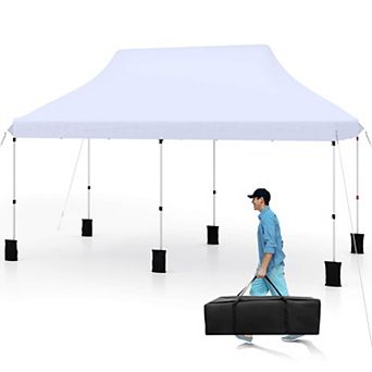 Costway 10 x 20 FT Pop-up Canopy UPF50+ Sun Protection Tent with Carrying Bag