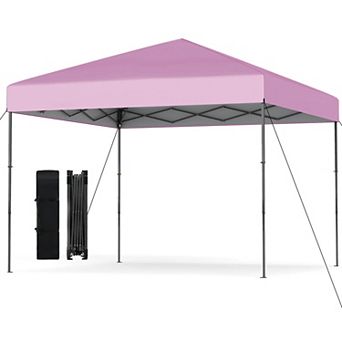 Costway 10 X 10 FT Pop up Canopy Tent with Portable Carrying Bag 8 Stakes 4 Wind Ropes